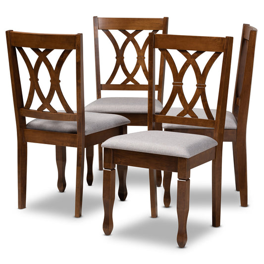 Baxton Studio - Augustine Set of 4 Dining Chairs in Grey/Walnut Brown - RH316C-Grey/Walnut-DC-4PK view 1