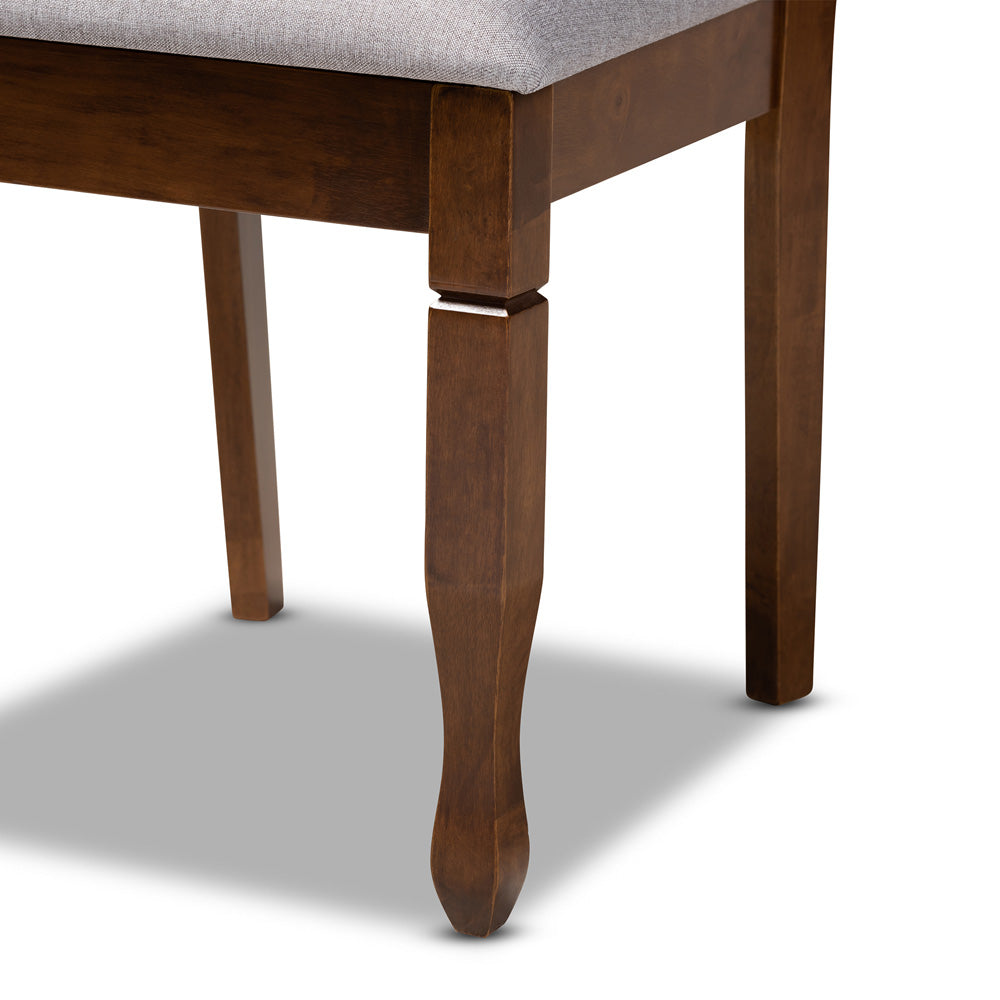 Baxton Studio - Augustine Set of 4 Dining Chairs in Grey/Walnut Brown - RH316C-Grey/Walnut-DC-4PK view 4