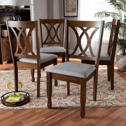 Baxton Studio - Augustine Set of 4 Dining Chairs in Grey/Walnut Brown - RH316C-Grey/Walnut-DC-4PK view 5