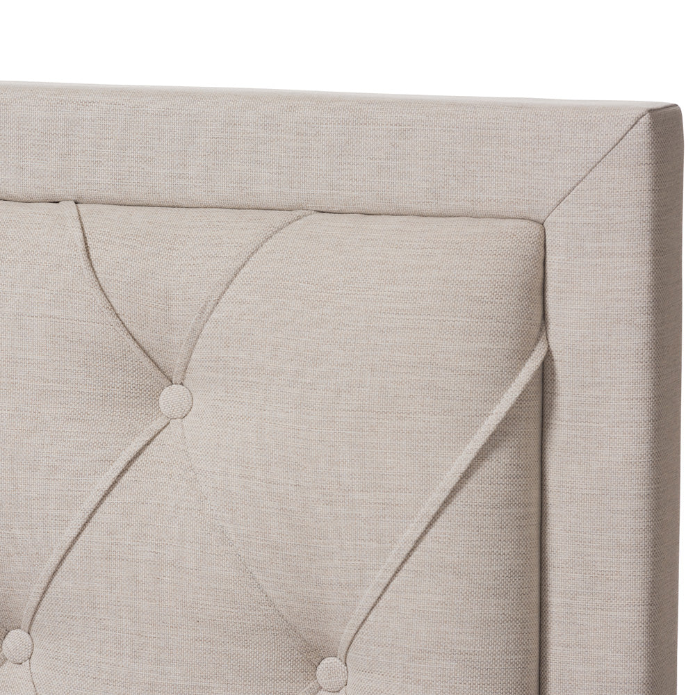 Baxton Studio - Aurelie King Size Bed in Light Beige - CF8622-D-Light Beige-King view 6