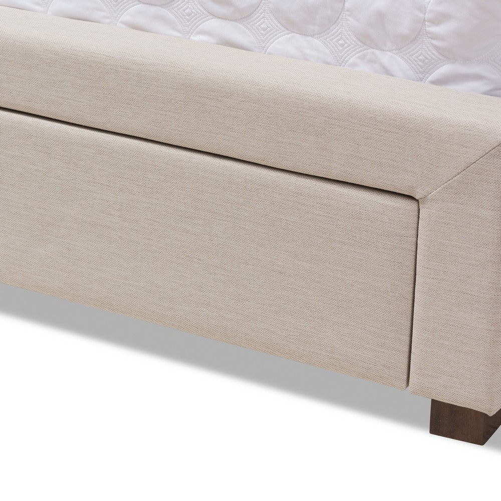 Baxton Studio - Aurelie King Size Bed in Light Beige - CF8622-D-Light Beige-King view 7