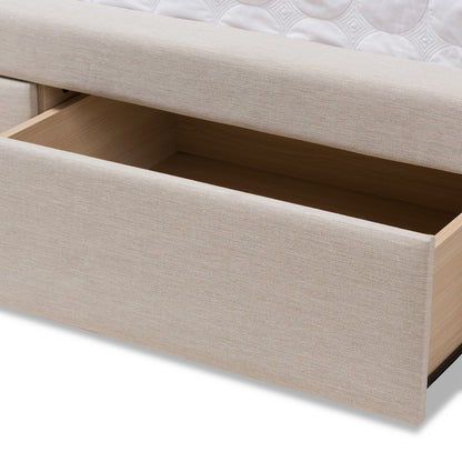 Baxton Studio - Aurelie King Size Bed in Light Beige - CF8622-D-Light Beige-King view 8