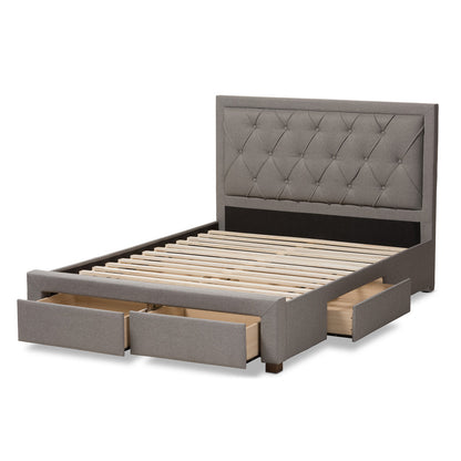 Baxton Studio - Aurelie King Size Bed in Light Grey - CF8622-D-Light Grey-King view 5