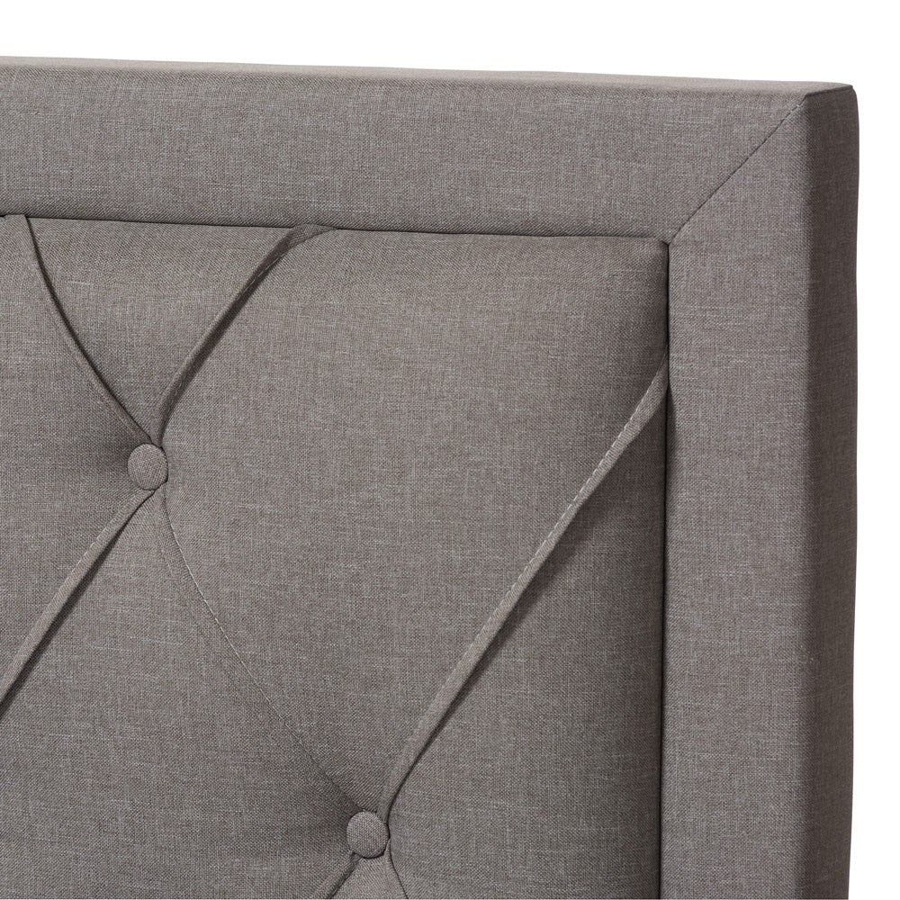 Baxton Studio - Aurelie King Size Bed in Light Grey - CF8622-D-Light Grey-King view 6