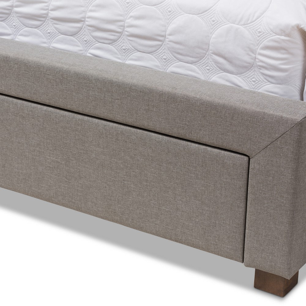 Baxton Studio - Aurelie King Size Bed in Light Grey - CF8622-D-Light Grey-King view 7