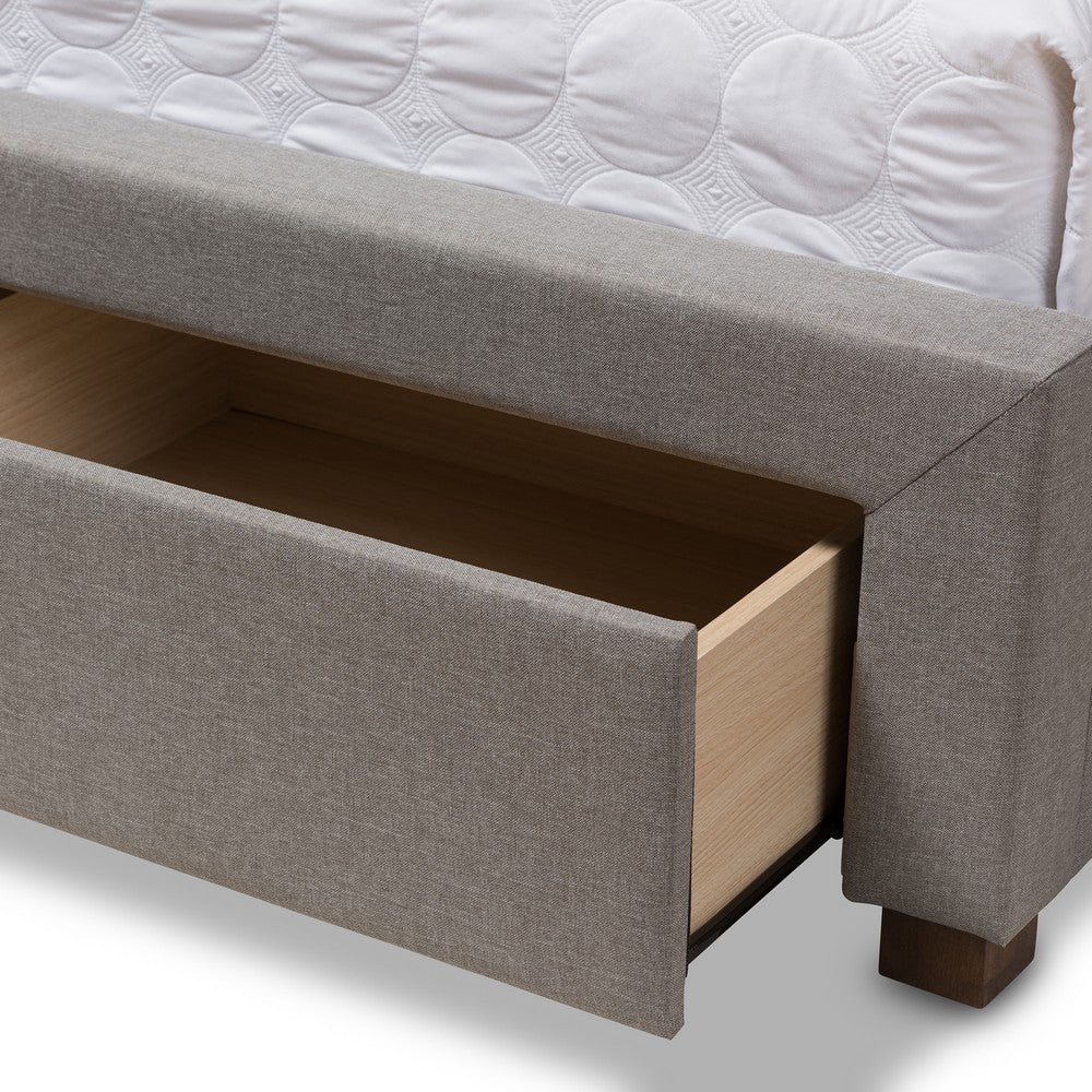 Baxton Studio - Aurelie King Size Bed in Light Grey - CF8622-D-Light Grey-King view 8