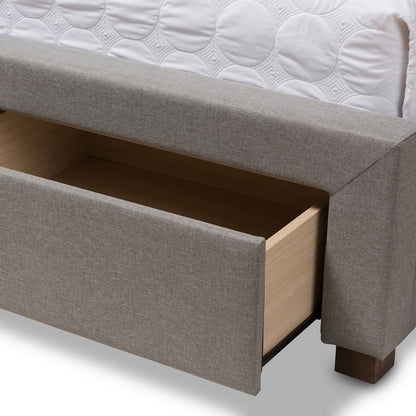 Baxton Studio - Aurelie King Size Bed in Light Grey - CF8622-D-Light Grey-King view 8
