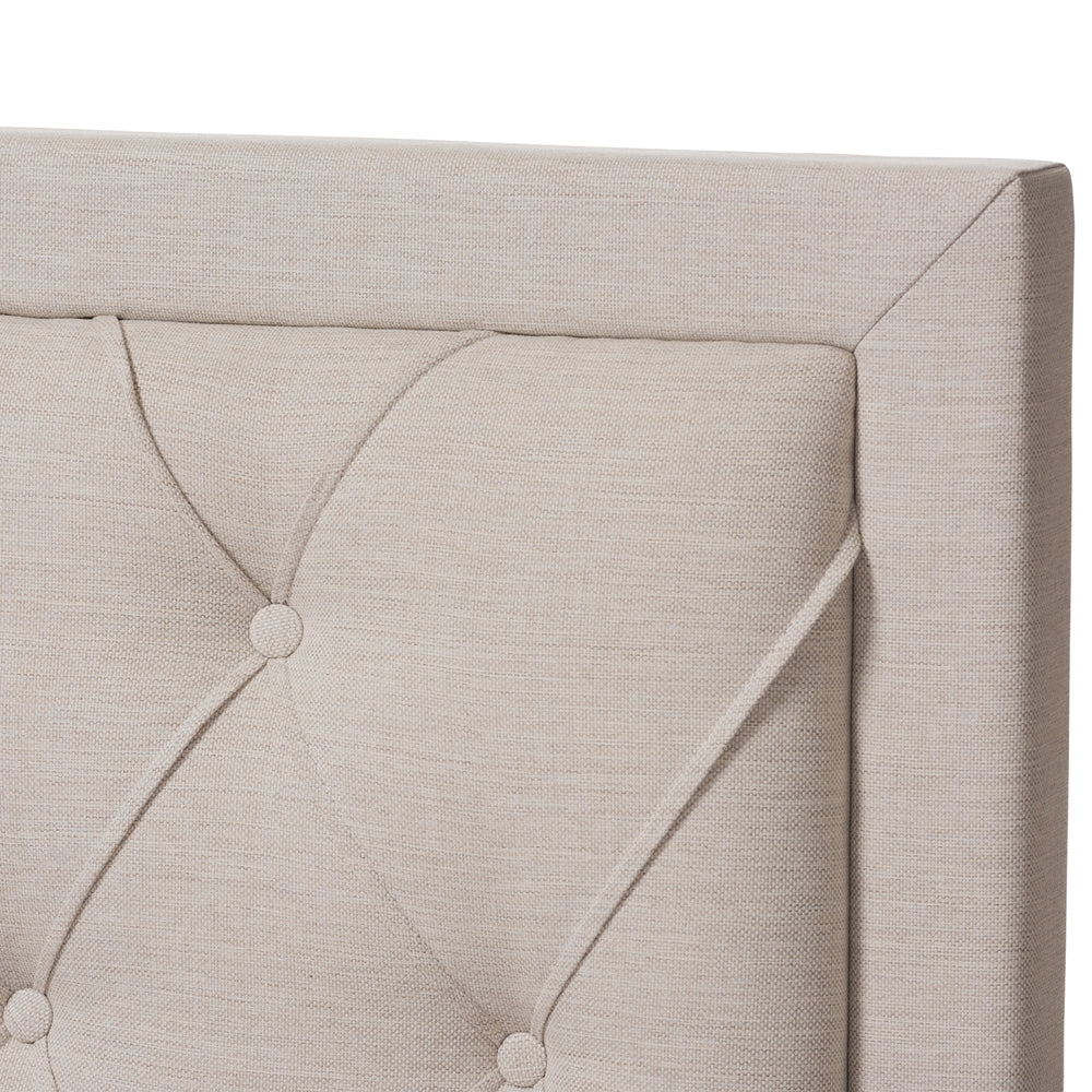 Baxton Studio - Aurelie Queen Size Bed in Light Beige - CF8622-D-Light Beige-Queen view 6
