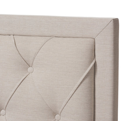 Baxton Studio - Aurelie Queen Size Bed in Light Beige - CF8622-D-Light Beige-Queen view 6