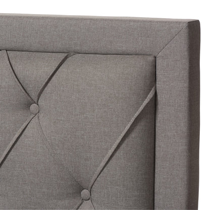 Baxton Studio - Aurelie Queen Size Bed in Light Grey - CF8622-D-Light Grey-Queen view 6