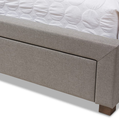 Baxton Studio - Aurelie Queen Size Bed in Light Grey - CF8622-D-Light Grey-Queen view 7