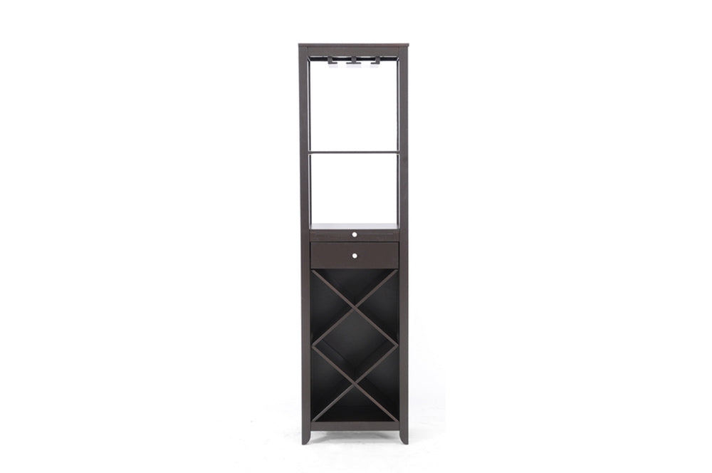 Baxton Studio - Austin Wine Cabinet in Dark Brown - RT190-OCC view 1