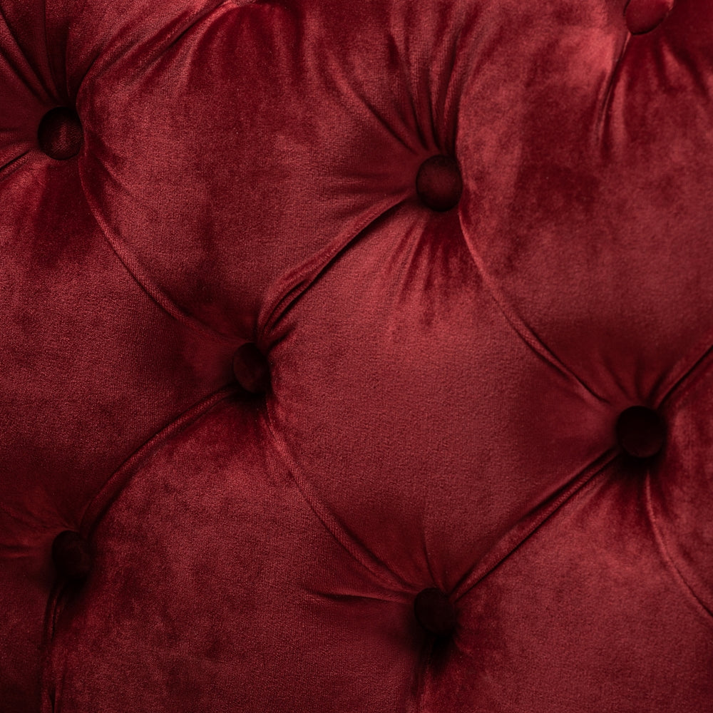 Baxton Studio - Avara Ottoman in Burgundy/Gold - TSFOT028-Burgundy/Gold-Otto view 5