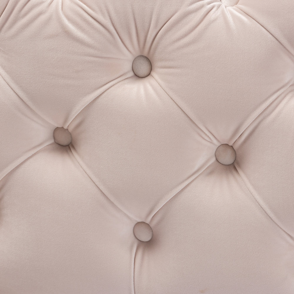 Baxton Studio - Avara Ottoman in Light Beige/Gold - TSFOT028-Light Beige/Gold-Otto view 4