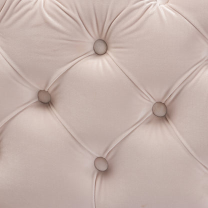 Baxton Studio - Avara Ottoman in Light Beige/Gold - TSFOT028-Light Beige/Gold-Otto view 4