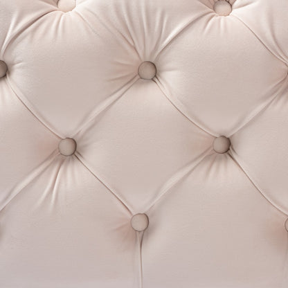 Baxton Studio - Avara Ottoman in Light Beige/Gold - TSFOT029-Light Beige/Gold-Otto view 3