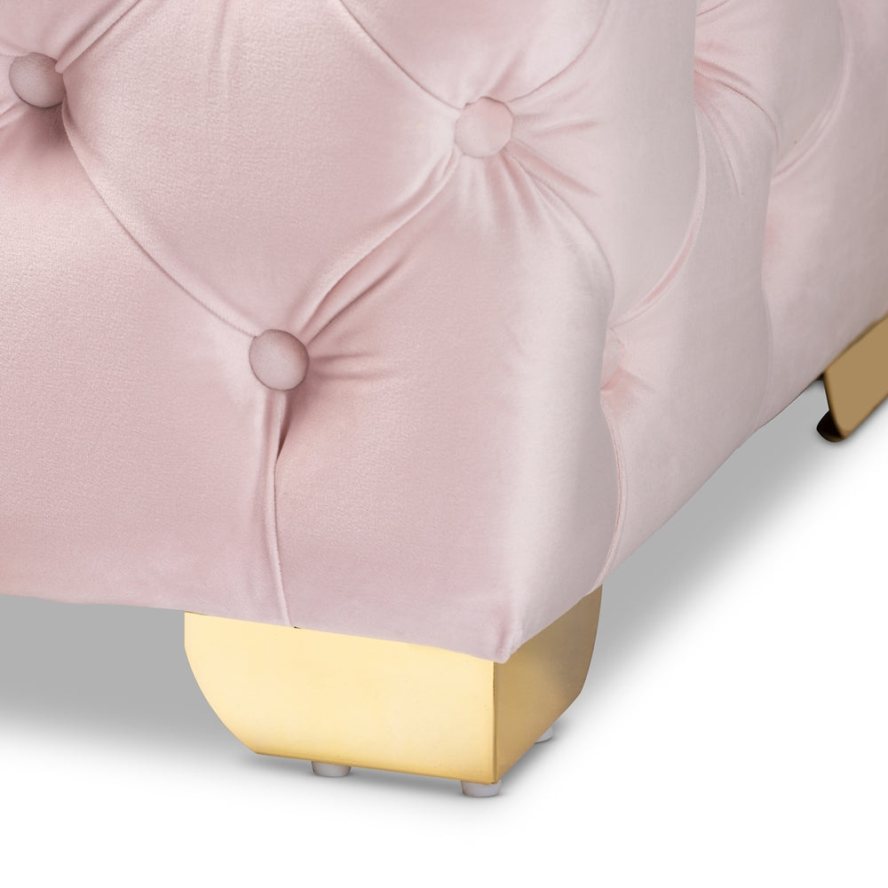 Baxton Studio - Avara Ottoman in Light Pink/Gold - TSFOT028-Light Pink/Gold-Otto view 5