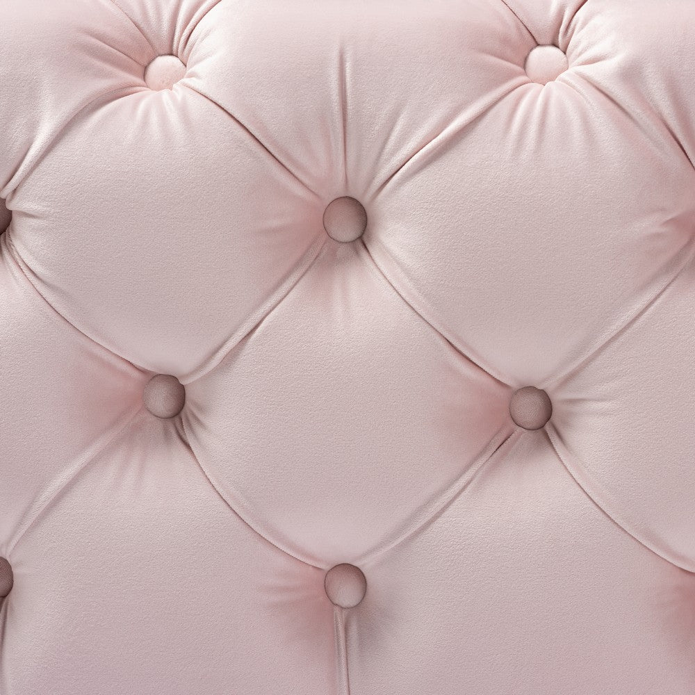 Baxton Studio - Avara Ottoman in Light Pink/Gold - TSFOT029-Light Pink/Gold-Otto view 3