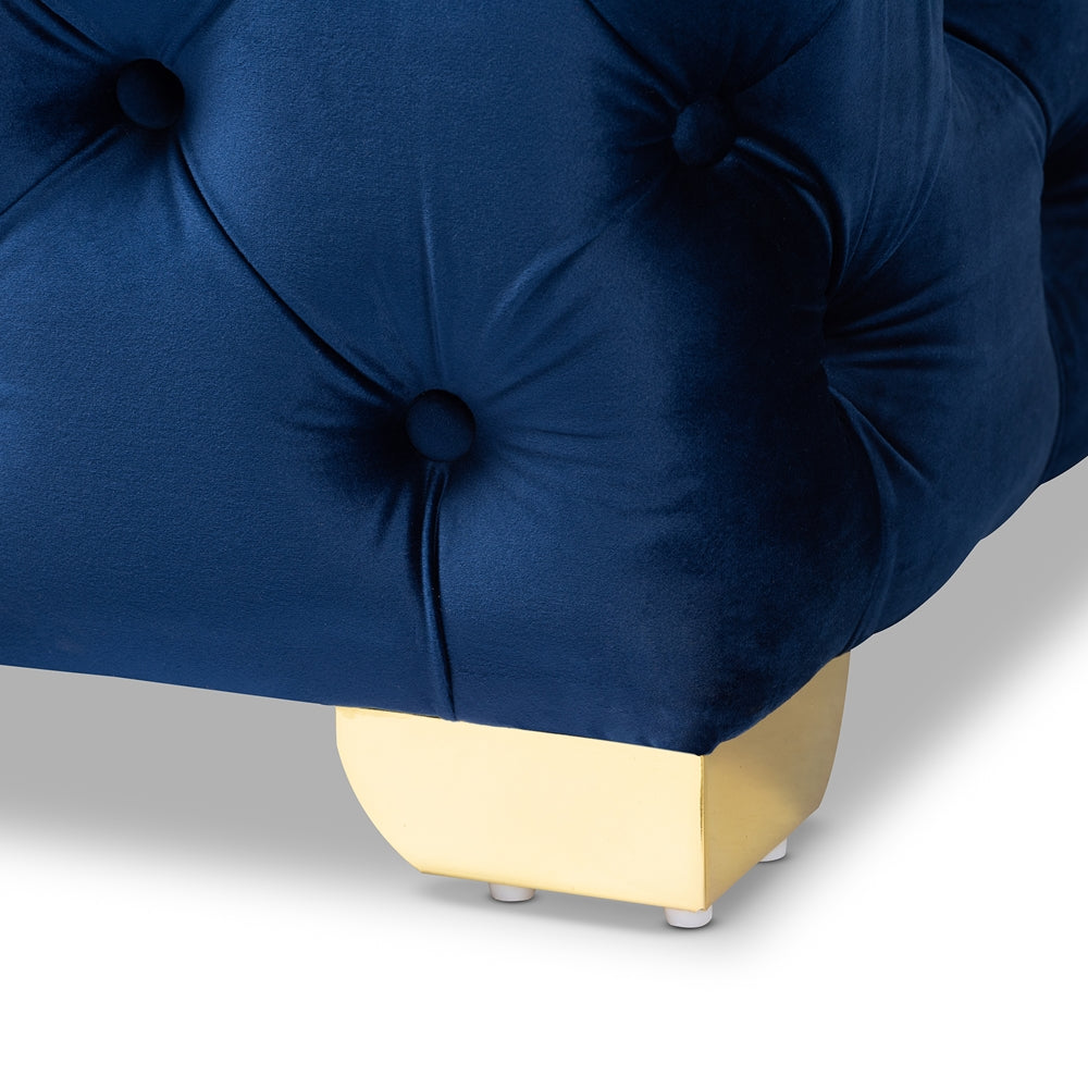 Baxton Studio - Avara Ottoman in Royal Blue/Gold - TSFOT028-Dark Royal Blue/Gold-Otto view 5