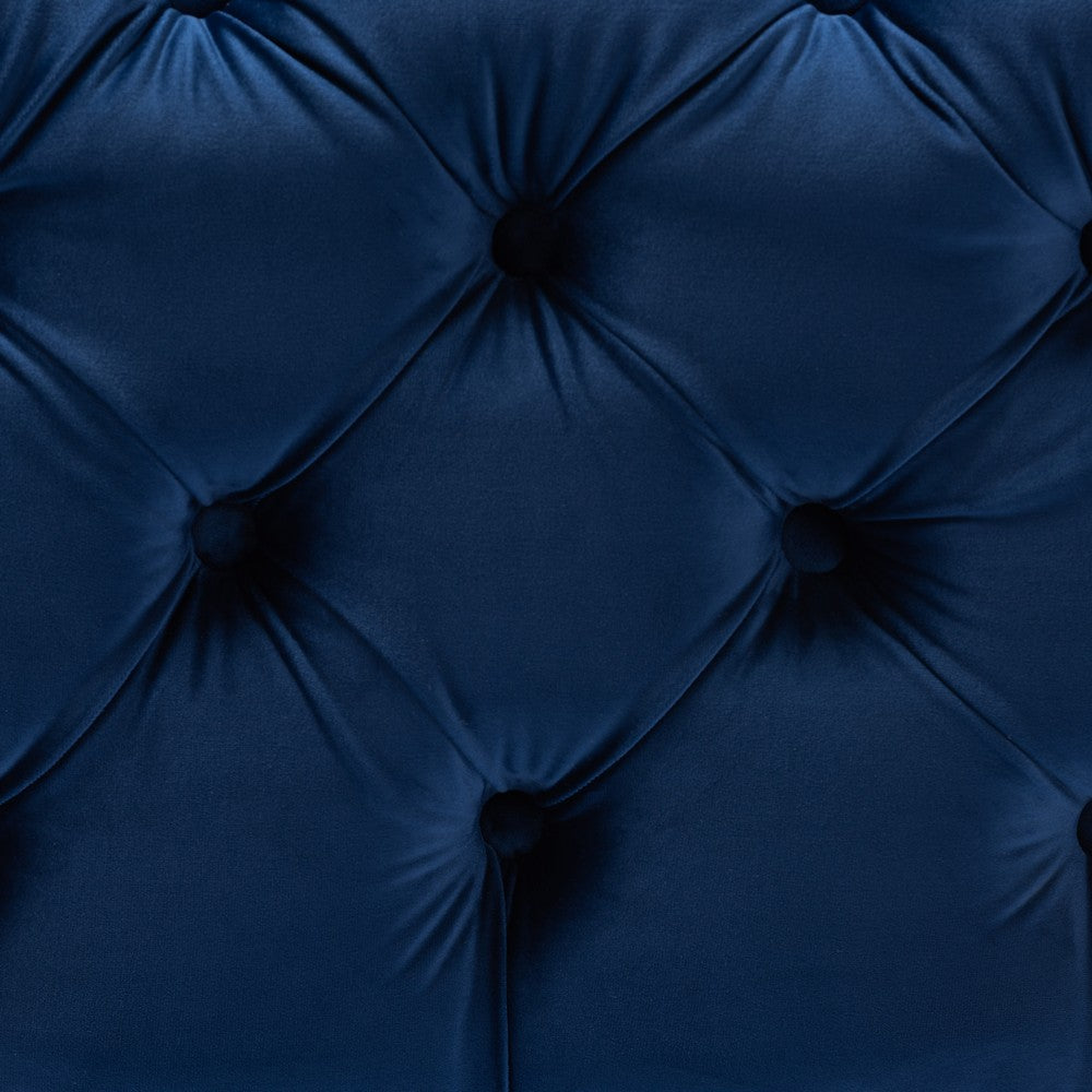 Baxton Studio - Avara Ottoman in Royal Blue/Gold - TSFOT029-Dark Royal Blue/Gold-Otto view 3