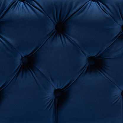 Baxton Studio - Avara Ottoman in Royal Blue/Gold - TSFOT029-Dark Royal Blue/Gold-Otto view 3