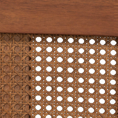 Baxton Studio - Aveena Queen Size Bed in Walnut Brown - MG0004-3-Ash Walnut/Rattan-Queen view 6