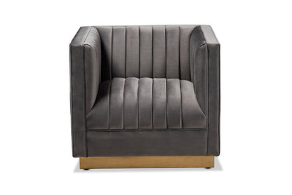 Baxton Studio - Aveline Chair - TSF-BAX66111-Grey/Gold-CC view 2