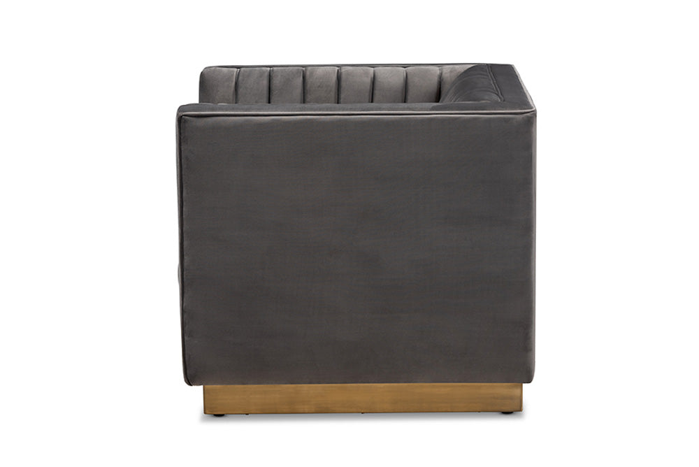 Baxton Studio - Aveline Chair - TSF-BAX66111-Grey/Gold-CC view 3