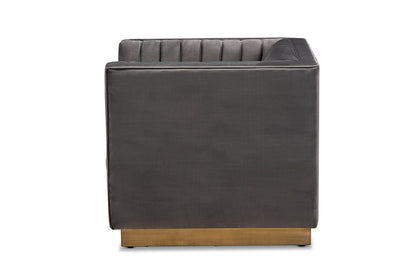 Baxton Studio - Aveline Chair - TSF-BAX66111-Grey/Gold-CC view 3