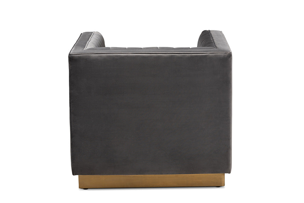 Baxton Studio - Aveline Chair - TSF-BAX66111-Grey/Gold-CC view 4