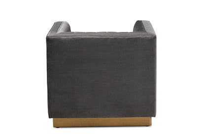 Baxton Studio - Aveline Chair - TSF-BAX66111-Grey/Gold-CC view 4