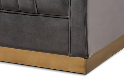 Baxton Studio - Aveline Chair - TSF-BAX66111-Grey/Gold-CC view 7