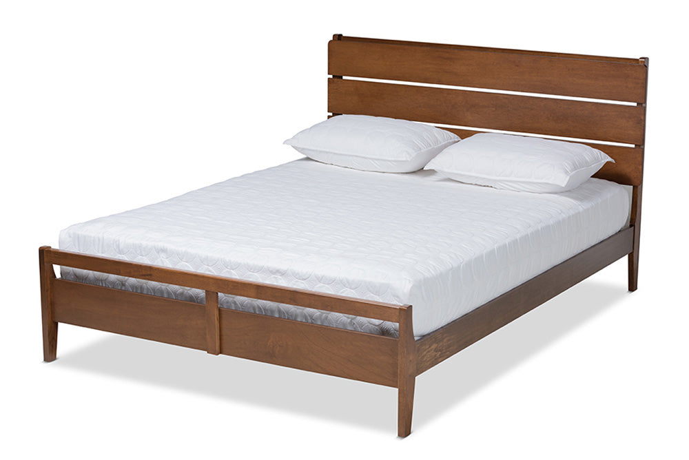 Baxton Studio - Avena Queen Size Bed - Avena-Walnut-Queen view 1