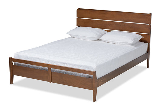 Baxton Studio - Avena Queen Size Bed - Avena-Walnut-Queen view 1