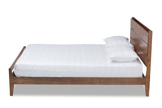 Baxton Studio - Avena Queen Size Bed - Avena-Walnut-Queen view 2