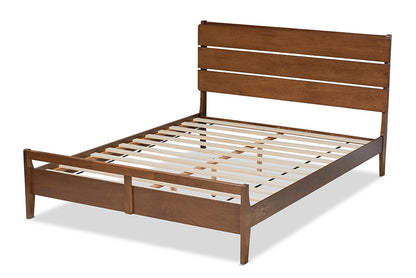 Baxton Studio - Avena Queen Size Bed - Avena-Walnut-Queen view 3