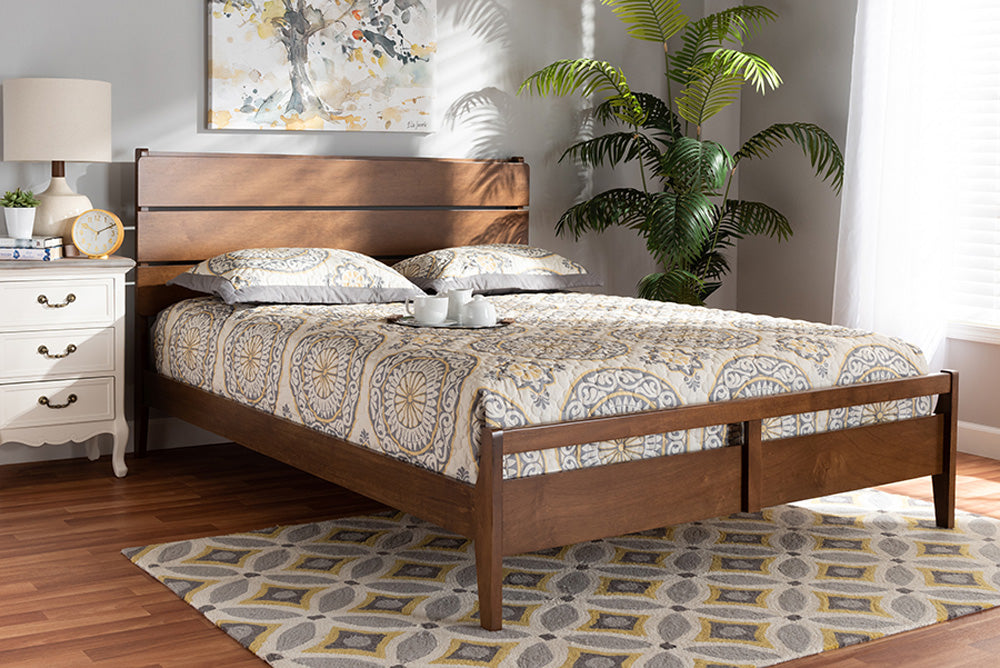 Baxton Studio - Avena Queen Size Bed - Avena-Walnut-Queen view 5