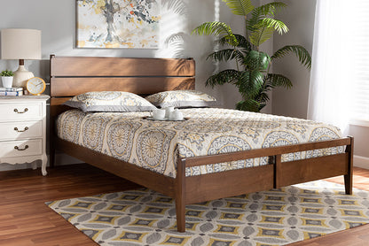 Baxton Studio - Avena Queen Size Bed - Avena-Walnut-Queen view 5