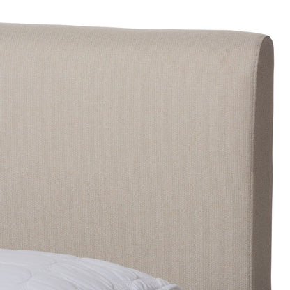 Baxton Studio - Aveneil Full Size Bed in Beige/Walnut Brown - BBT6723-Light Beige-Full view 4