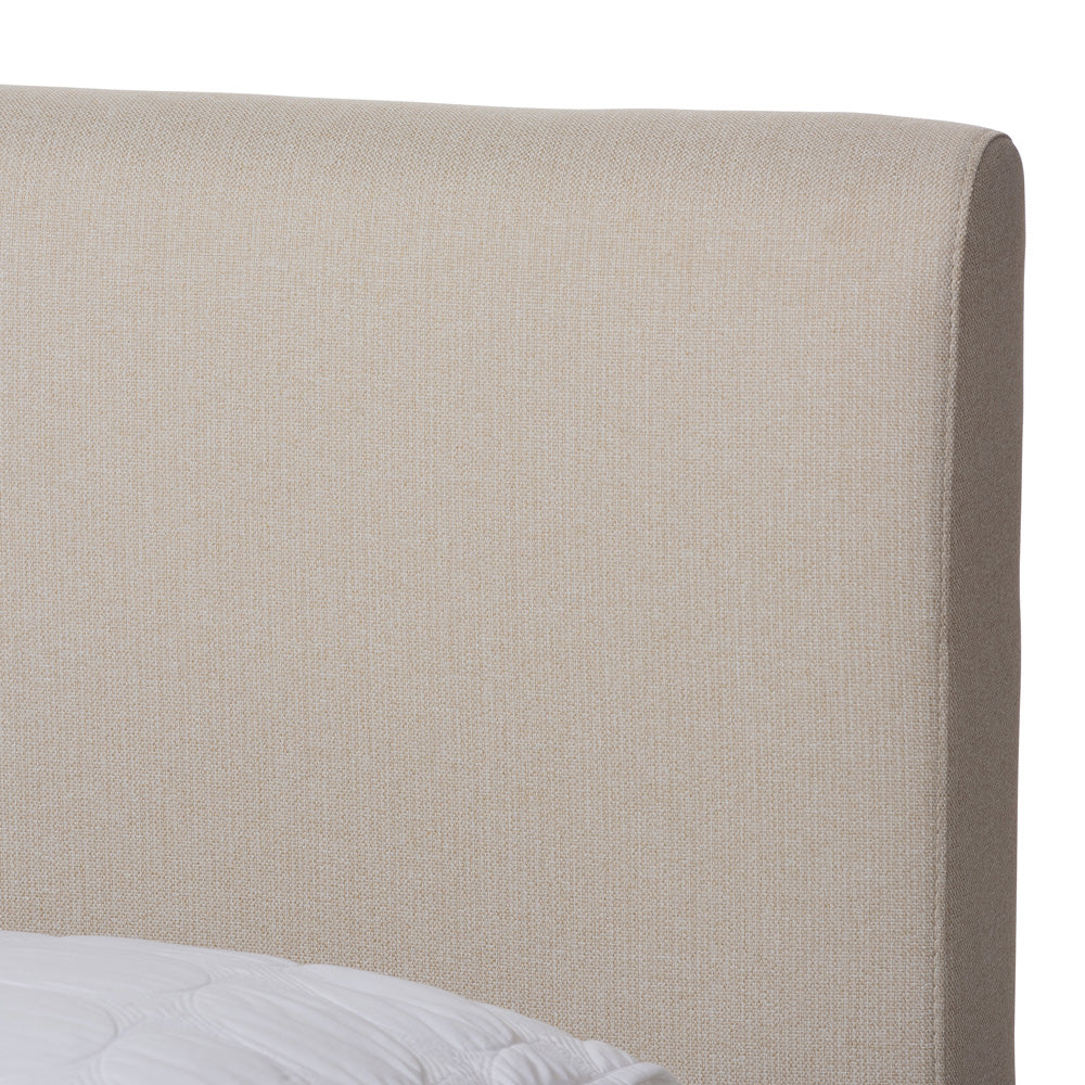 Baxton Studio - Aveneil Queen Size Bed in Beige/Walnut Brown - BBT6723-Light Beige-Queen view 4