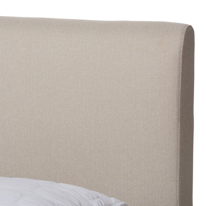 Baxton Studio - Aveneil Queen Size Bed in Beige/Walnut Brown - BBT6723-Light Beige-Queen view 4