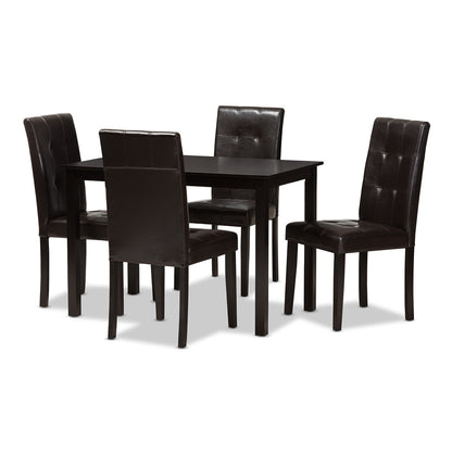 Baxton Studio - Avery Dining Set in Dark Brown - RH5991C-Dark Brown Dining Set view 1