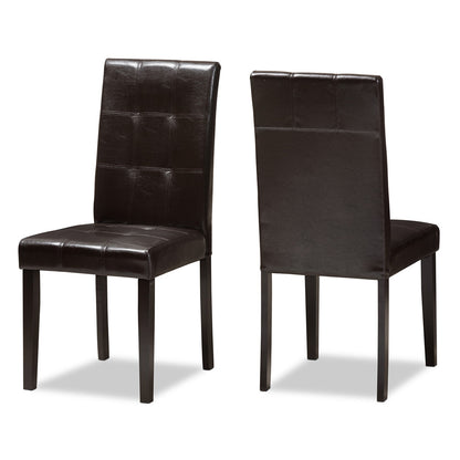 Baxton Studio - Avery Dining Set in Dark Brown - RH5991C-Dark Brown Dining Set view 2