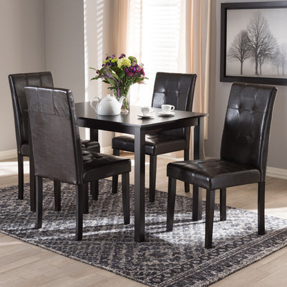 Baxton Studio - Avery Dining Set in Dark Brown - RH5991C-Dark Brown Dining Set view 5