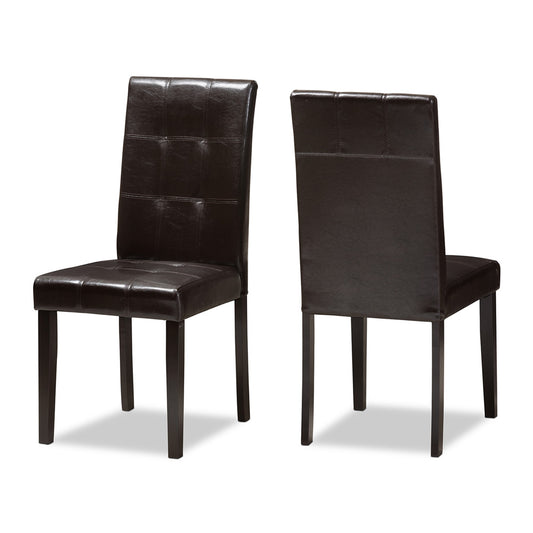 Baxton Studio - Avery Set of 2 Dining Chairs in Dark Brown - RH5991C-Dark Brown-DC view 1