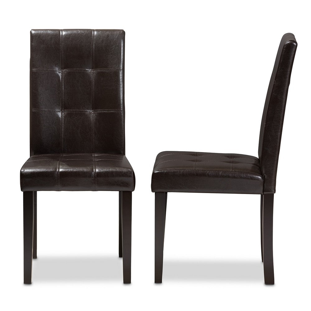 Baxton Studio - Avery Set of 2 Dining Chairs in Dark Brown - RH5991C-Dark Brown-DC view 3