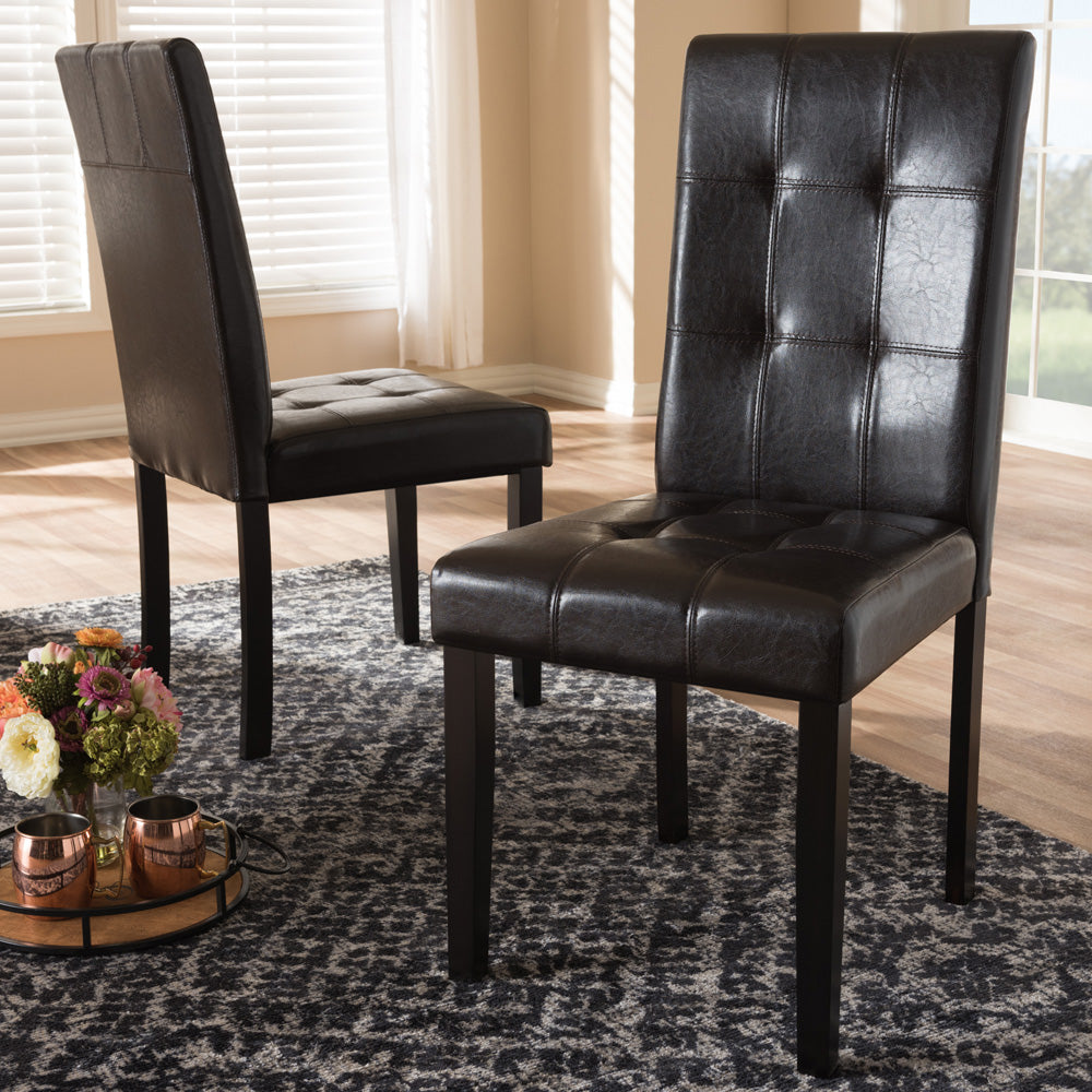 Baxton Studio - Avery Set of 2 Dining Chairs in Dark Brown - RH5991C-Dark Brown-DC view 5