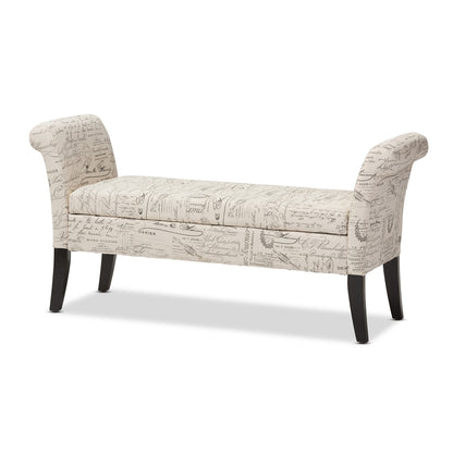 Baxton Studio - AvigNon Bench in Beige - WS-0819-Beige-L277 view 1