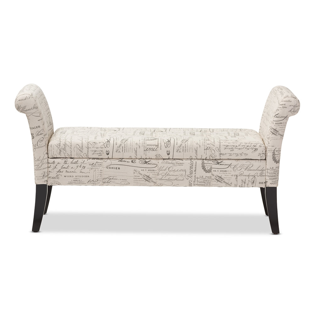 Baxton Studio - AvigNon Bench in Beige - WS-0819-Beige-L277 view 2