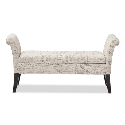 Baxton Studio - AvigNon Bench in Beige - WS-0819-Beige-L277 view 2